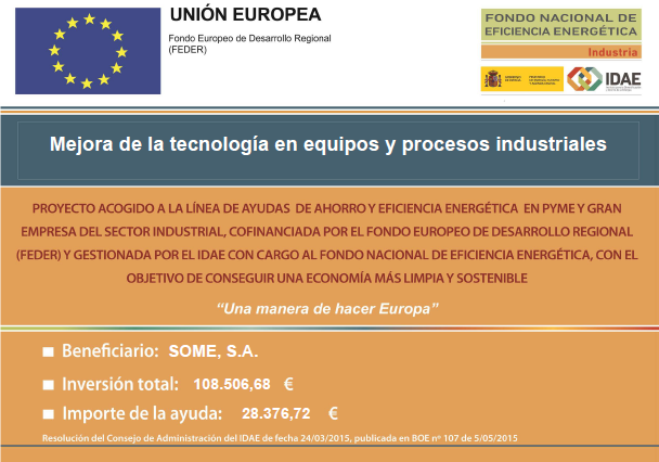 SOME mejora la eficiencia energética de su planta en Sant Quirze de Besora